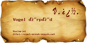 Vogel Árpád névjegykártya